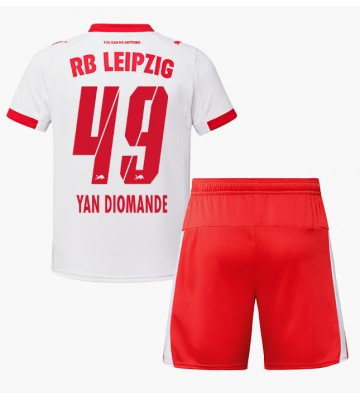 RB Leipzig Yan Diomande #49 Hjemmebanetrøje Børn 2025-26 Kortærmet (+ Korte bukser)